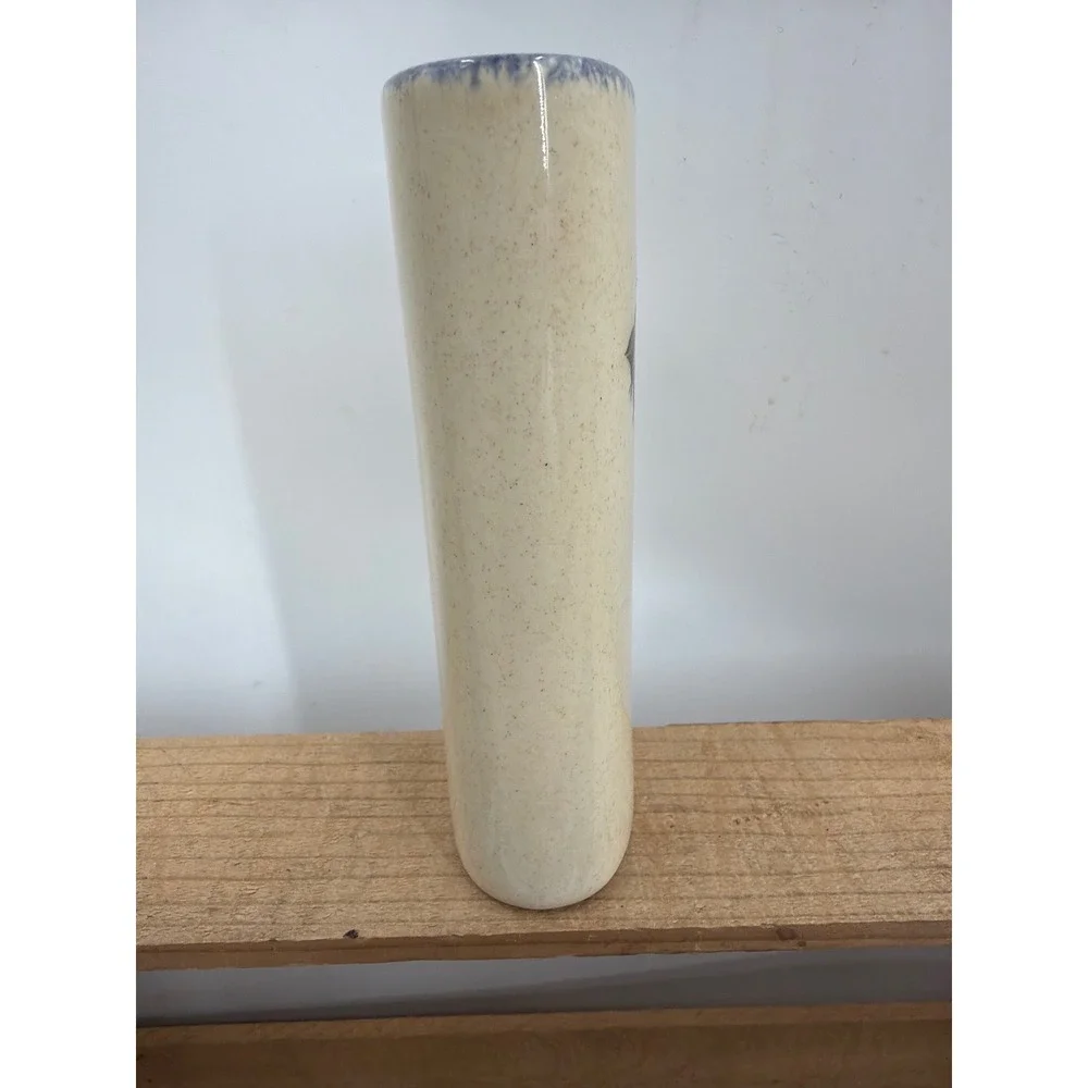 Vtg Debbie's Blueberryware Maine Bud Vase Hand‎ Painted Stoneware Speckled 6